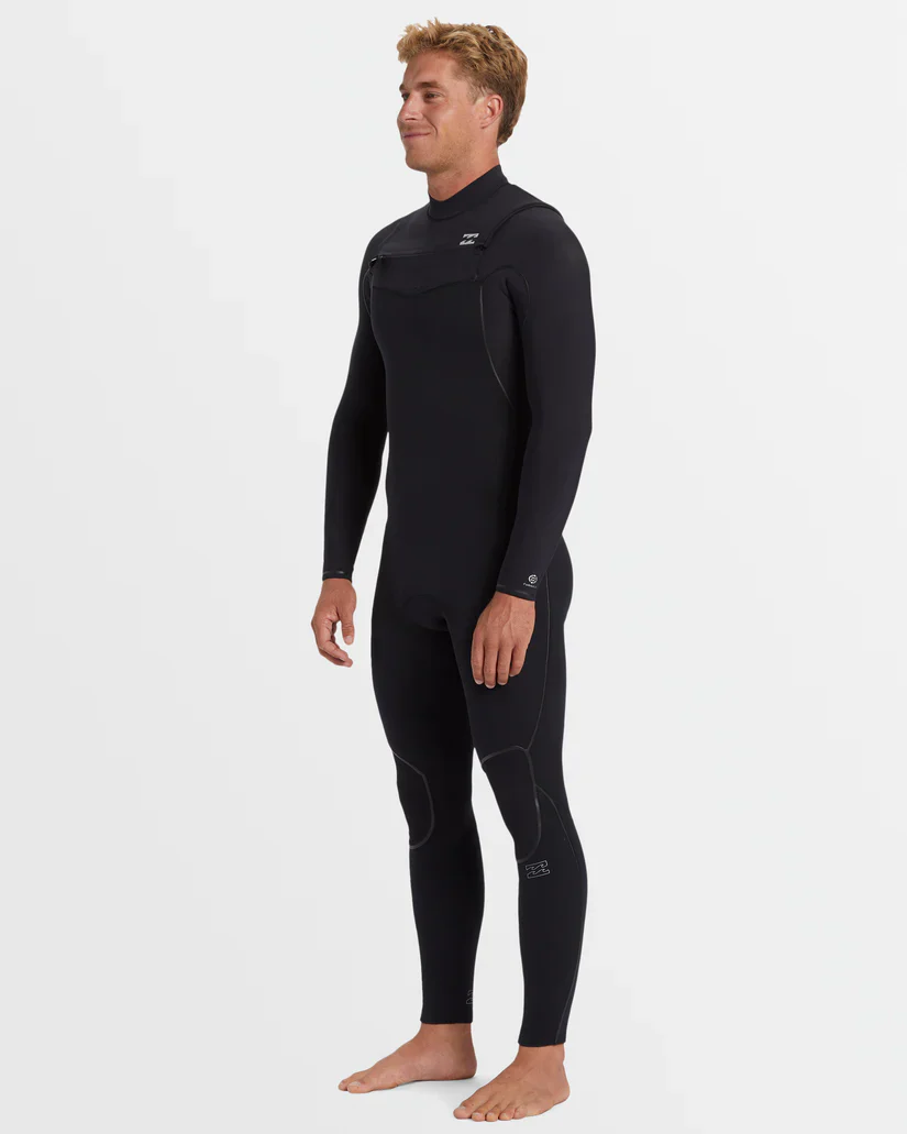 Billabong Mens 4/3mm Furnace Natural Chest Zip Steamer Wetsuit - Black - Image 9