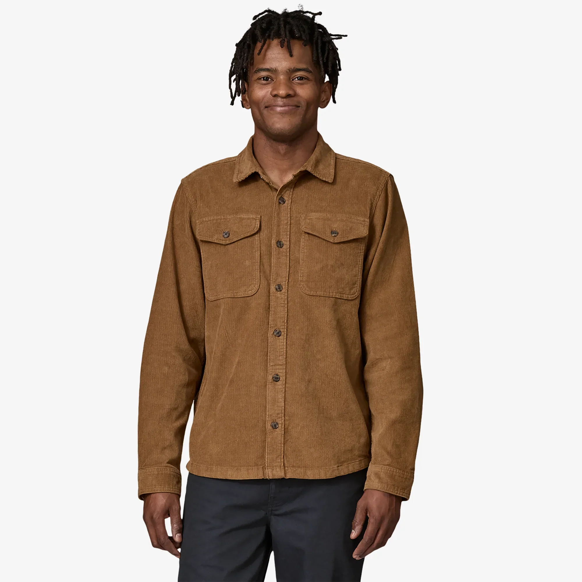 Men's Corduroy Shirt - Coriander Brown - Image 2