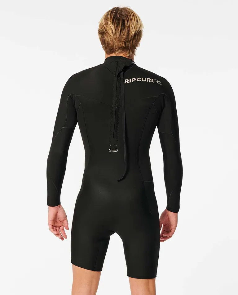 MEN'S D/PATROL 2MM L/SL B/ZIP SPRING - BLACK - Image 2