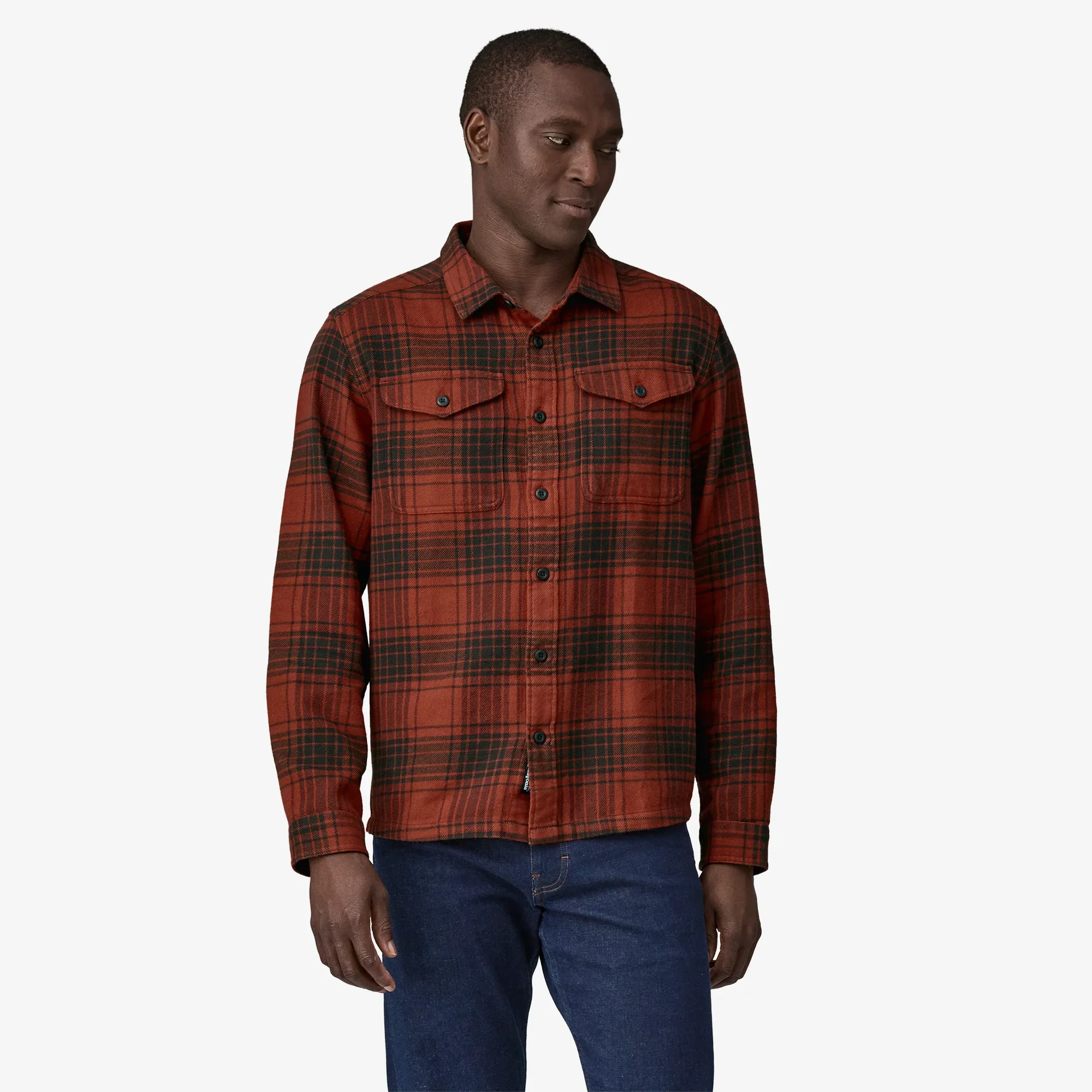 Men's Fjord Flannel Shirt - Cascade: Burnished Red - Image 2