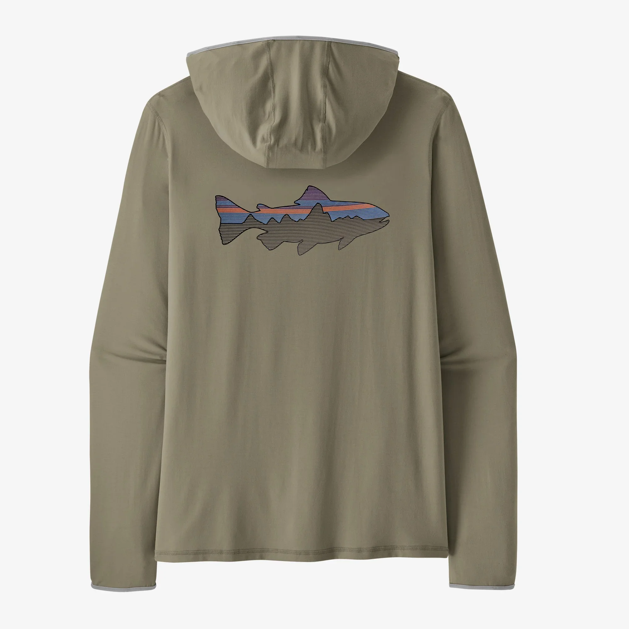 Men's Tropic Comfort Natural Graphic Sun Hoody - Fitz Roy Trout: River Rock Green - Image 2