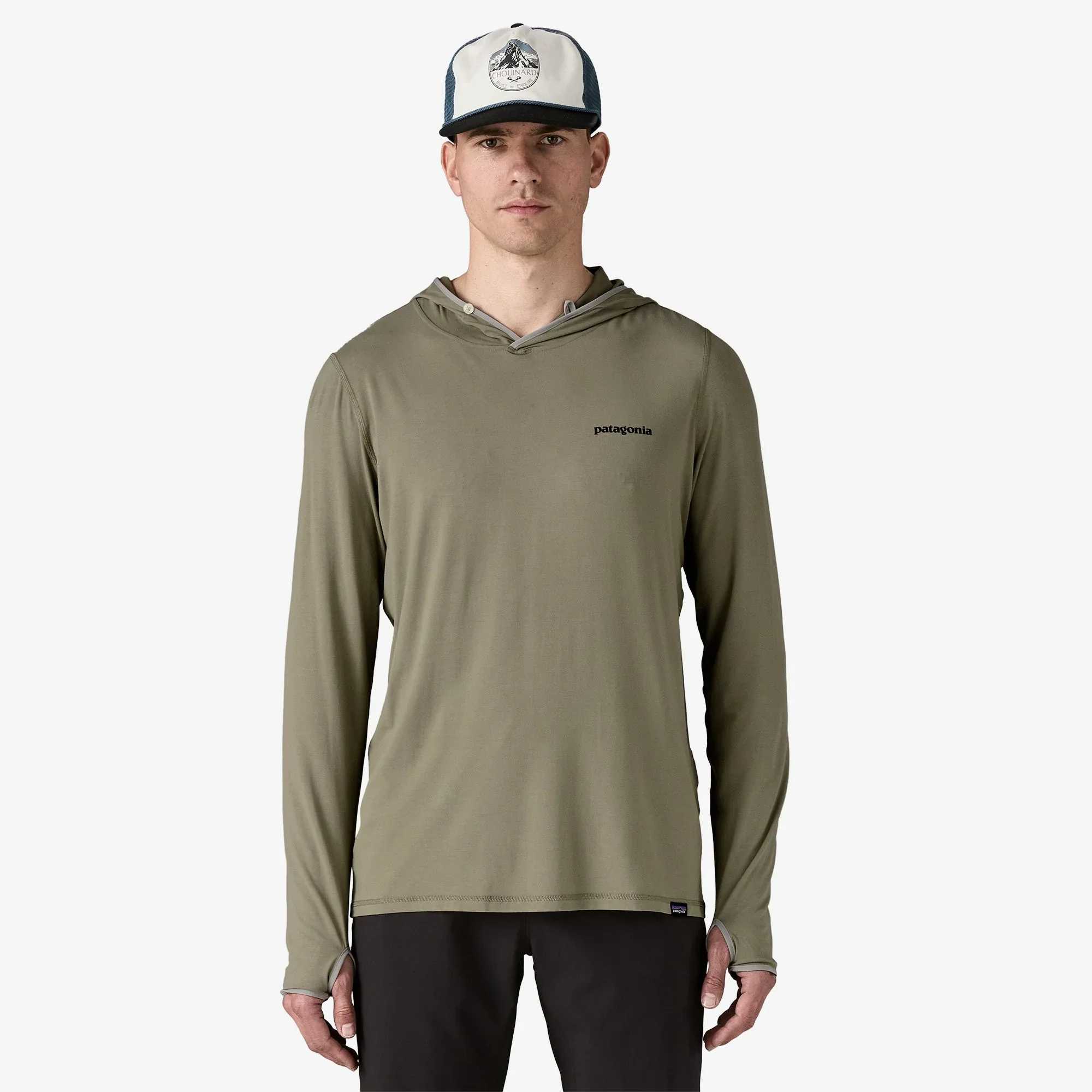 Men's Tropic Comfort Natural Graphic Sun Hoody - Fitz Roy Trout: River Rock Green - Image 3