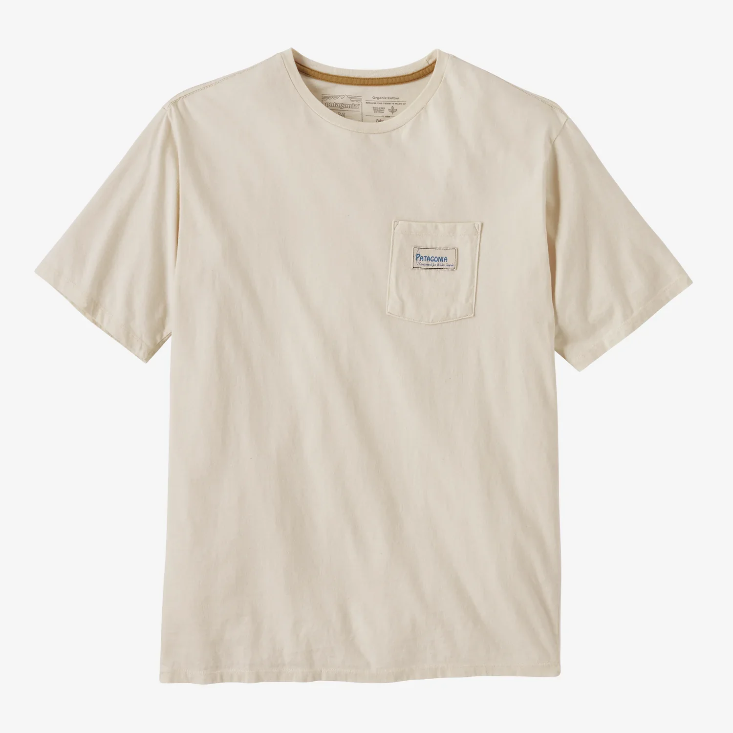 Men's Water People Organic Pocket T-Shirt - Water People Banner: Undyed Natural - Image 2