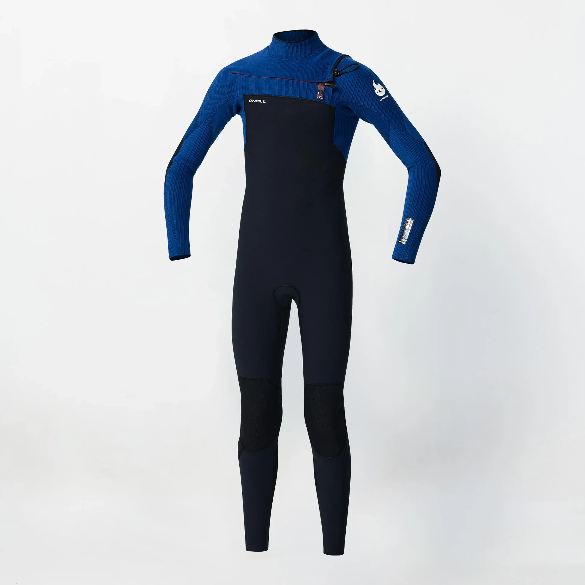 O'neill Boy's HyperFire 3/2mm Steamer Chest Zip Wetsuit - Black/Blue - Image 6