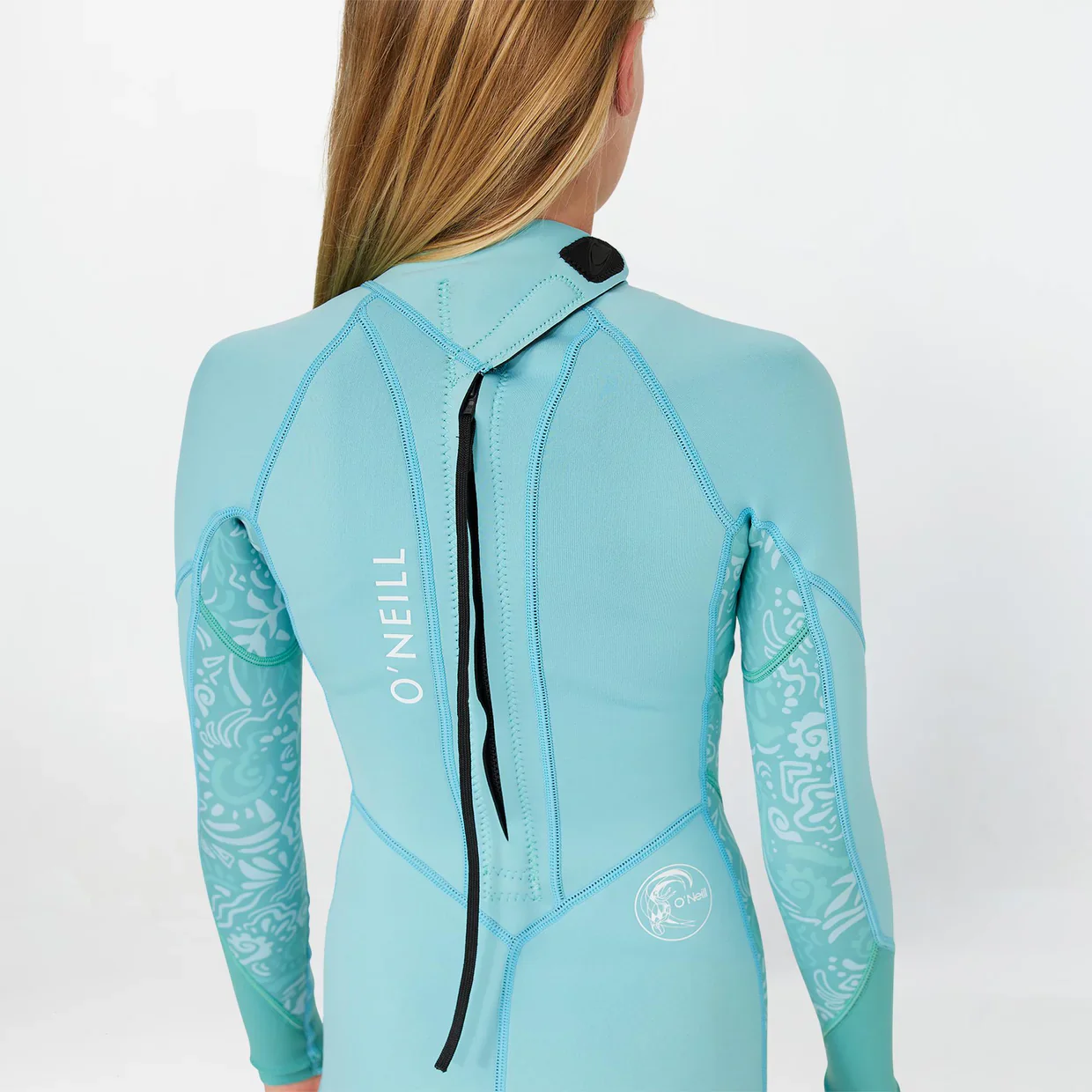 O'neill Girl's Bahia 2mm Long Sleeve Swim Bottom Spring Suit Back Zip - Tidepool - Image 3