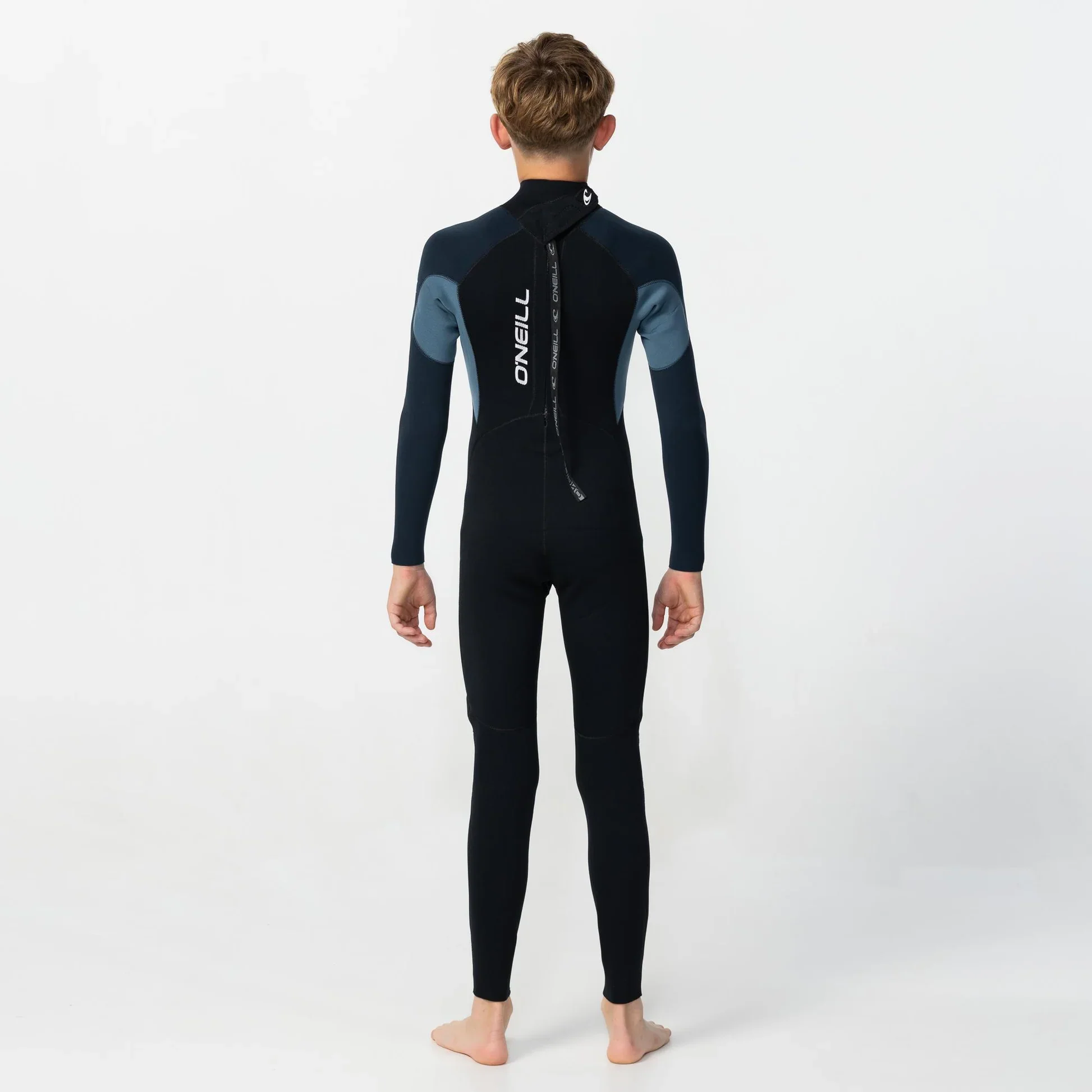 O'neill Kid's Reactor 3/2mm GBS Steamer Back Zip - Black/Blue - Image 3