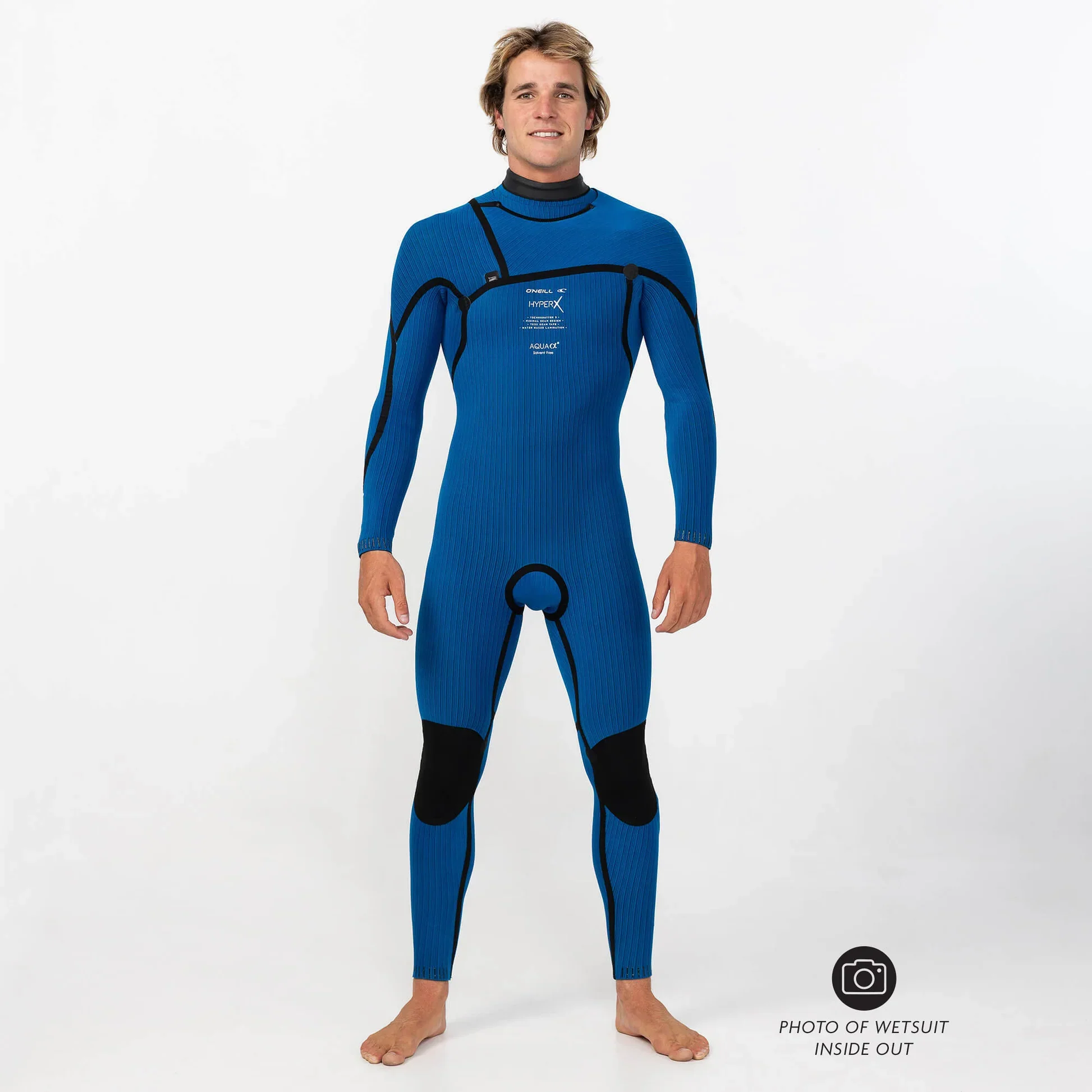 O'neill Men's Hyper-X Chest Zip Stitchless 3/2mm Full Suit - Black - Image 9