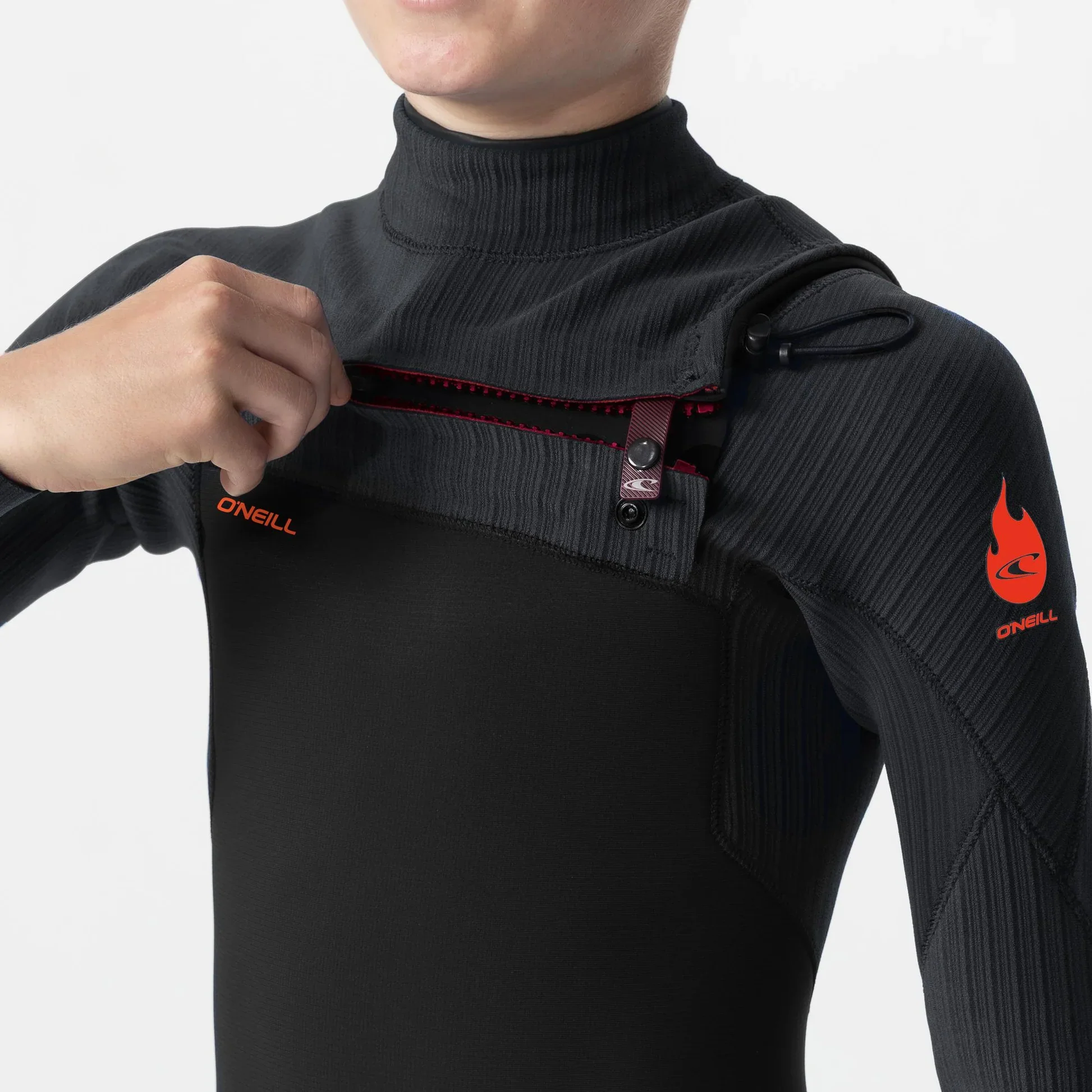 O'neill Kid's HyperFire 4/3mm Steamer Chest Zip Wetsuit - Black - Image 4