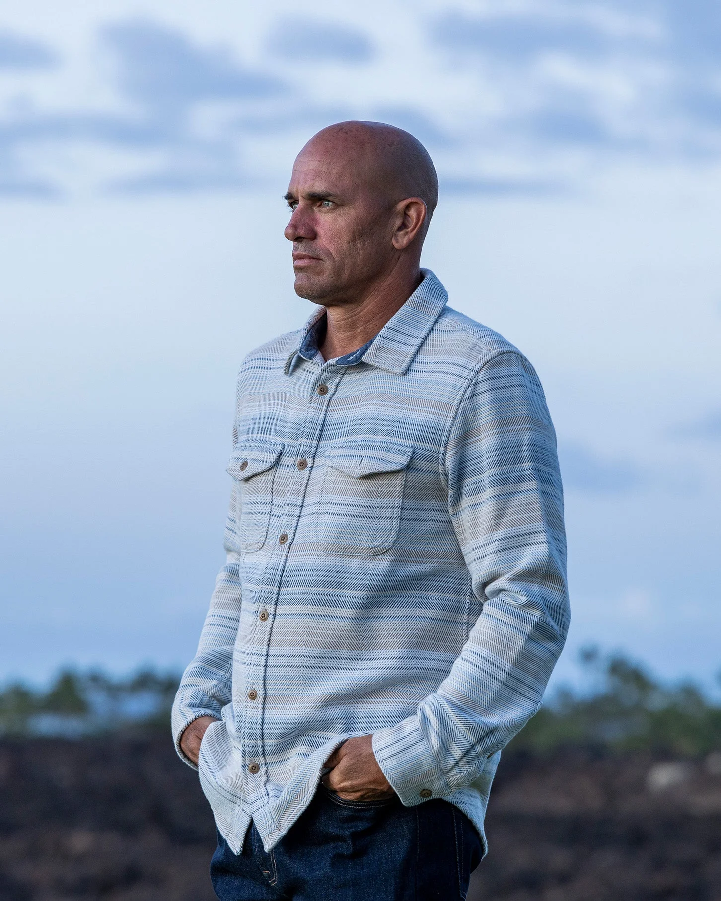Outerknown Blanket Shirt - Seabreeze Mojave Stripe - Image 2