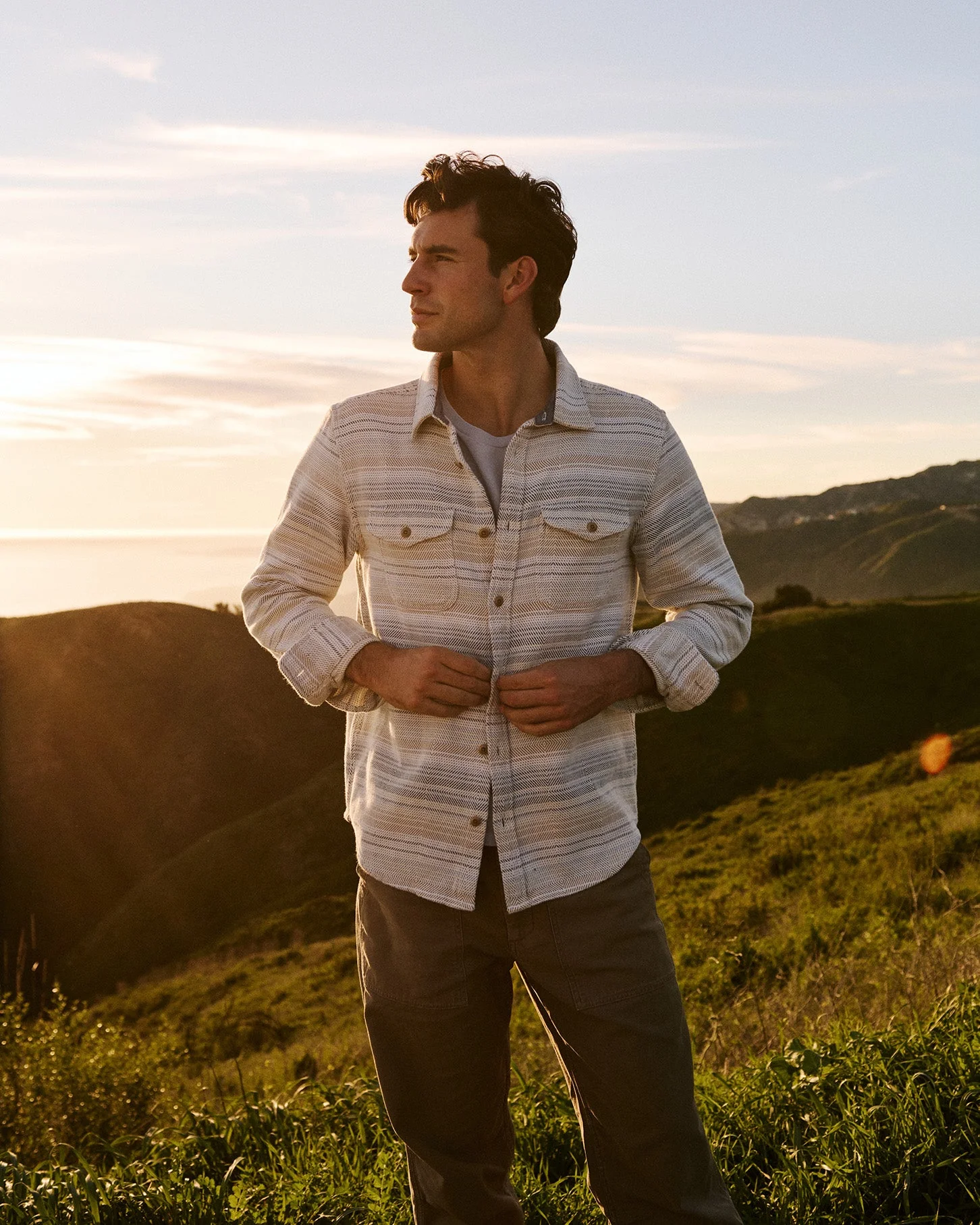 Outerknown Blanket Shirt - Seabreeze Mojave Stripe - Image 7