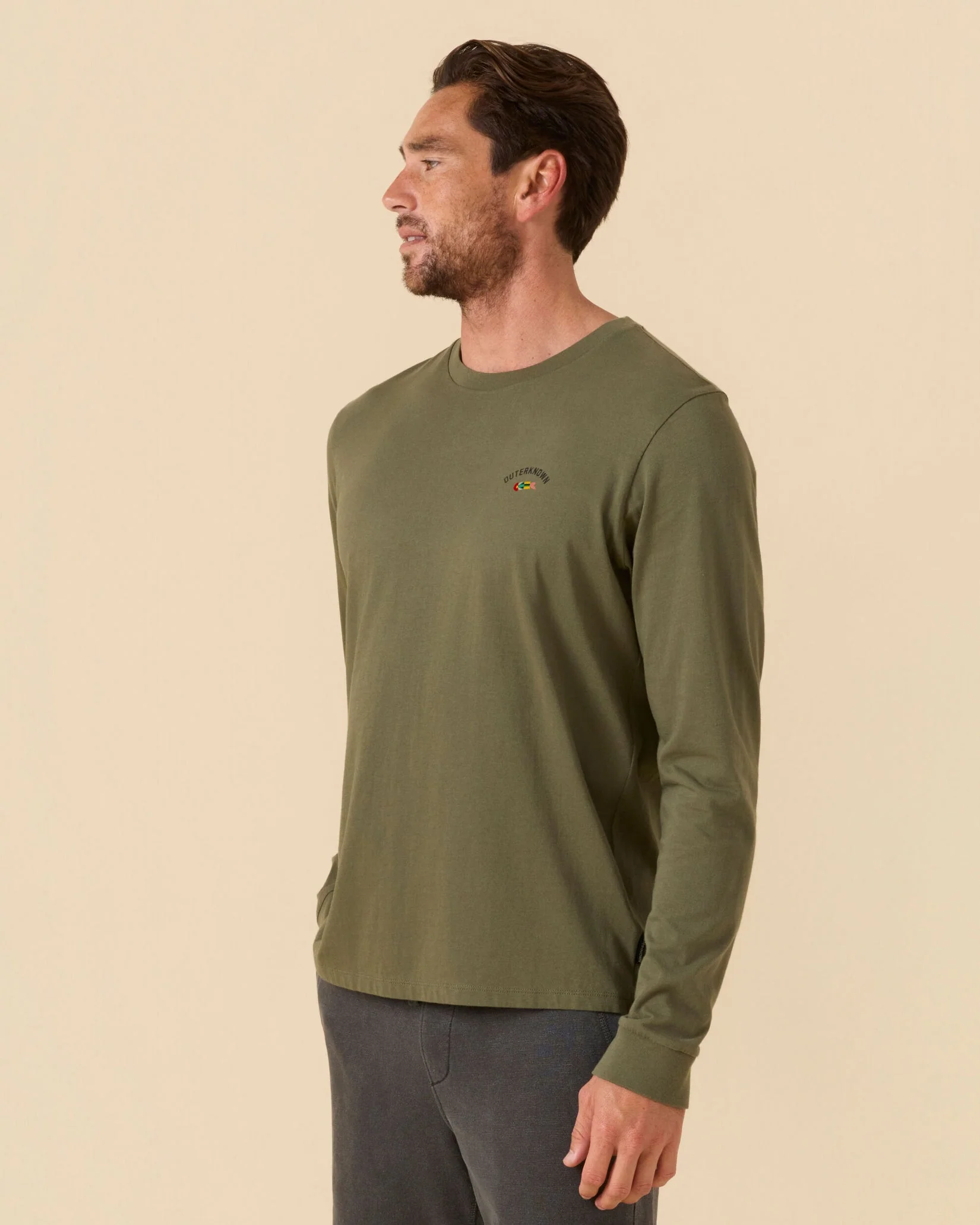 Outerknown Journey Fish Long Sleeve T-Shirt - Olive Night - Image 4