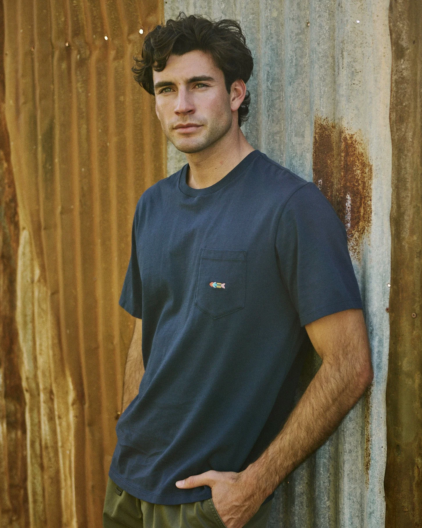 Outerknown Journey Fish Pocket Tee - Marine - Image 2