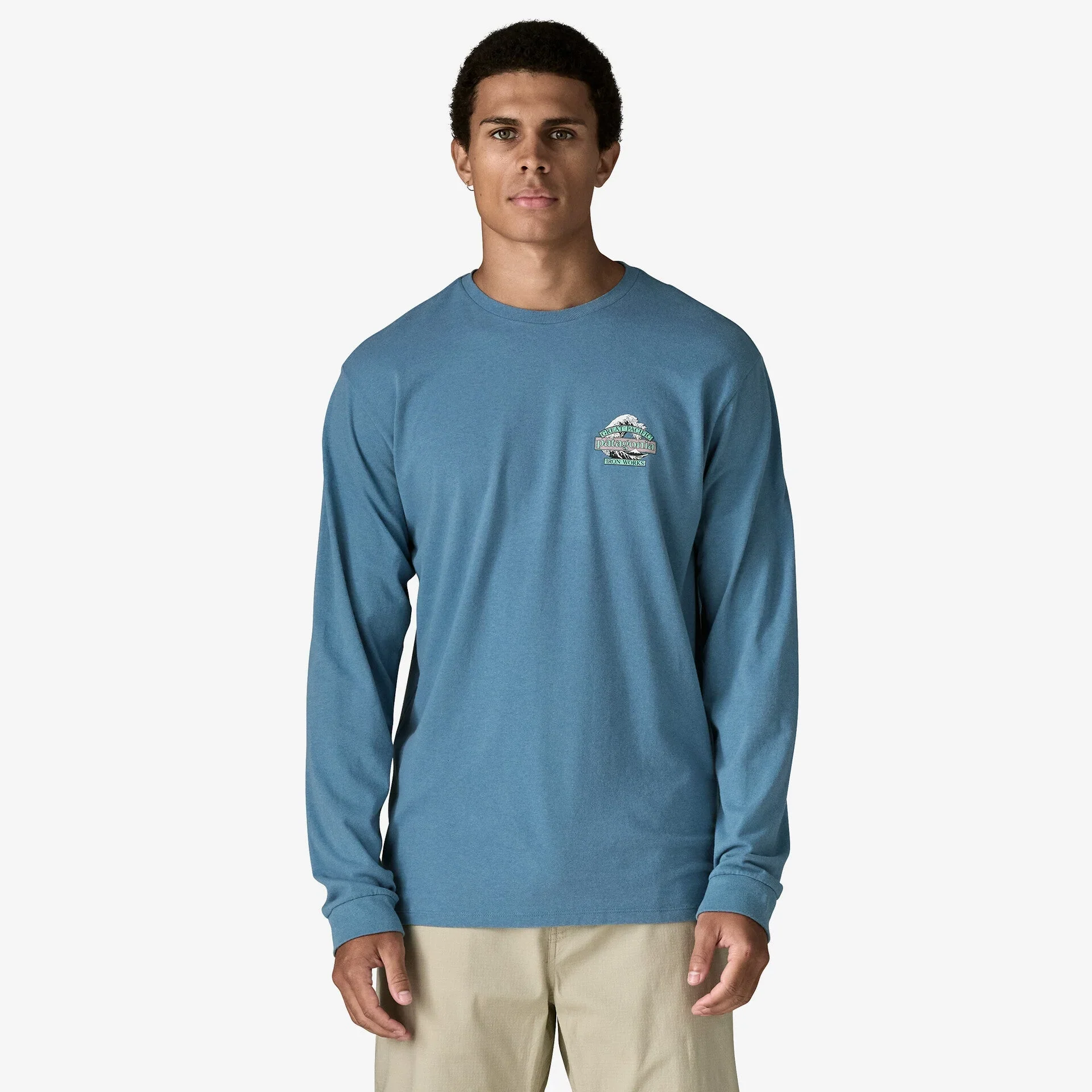 Patagonia Menās Long-Sleeved Great Waves Responsibili-TeeĀ® - Shore Blue - Image 2