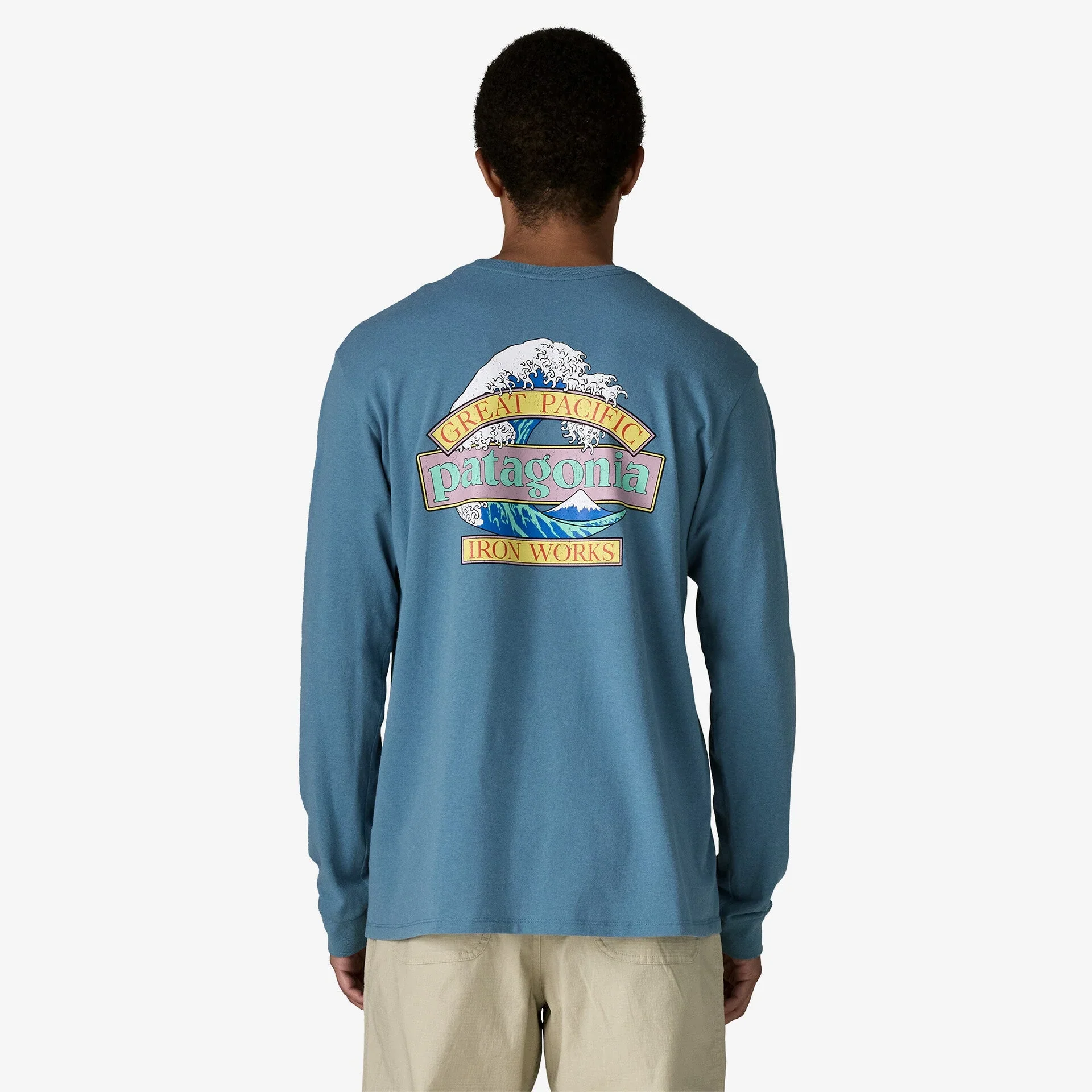 Patagonia Menās Long-Sleeved Great Waves Responsibili-TeeĀ® - Shore Blue - Image 3