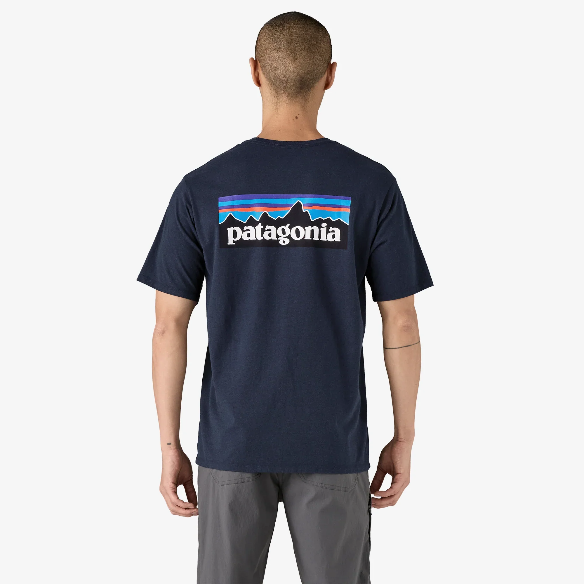 Patagonia Men's P-6 Logo Responsibili-Tee - New Navy - Image 4
