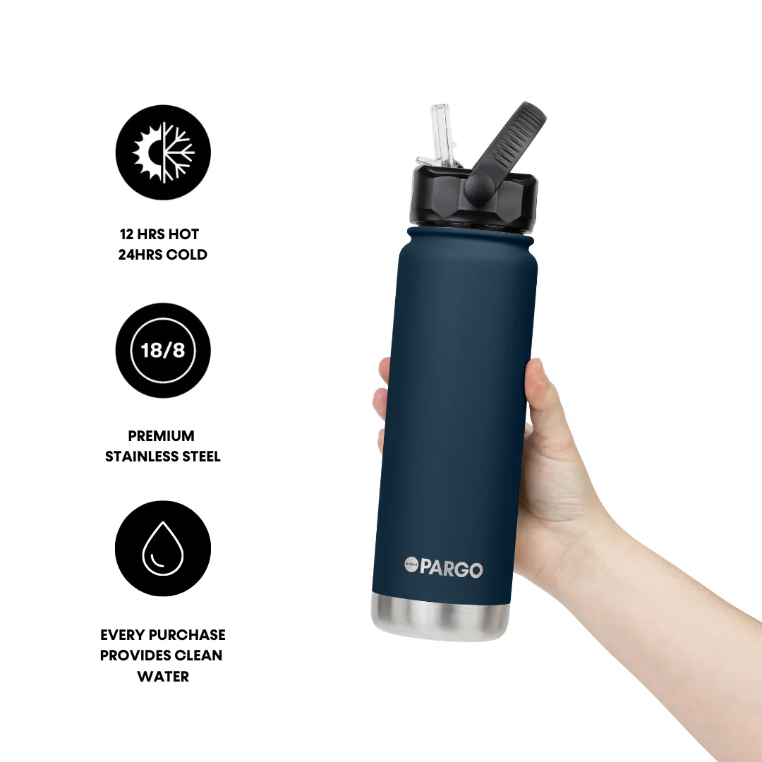 Project Pargo 750mL Insulated Bottle w/ Straw Lid - Deep Sea Navy - Image 4