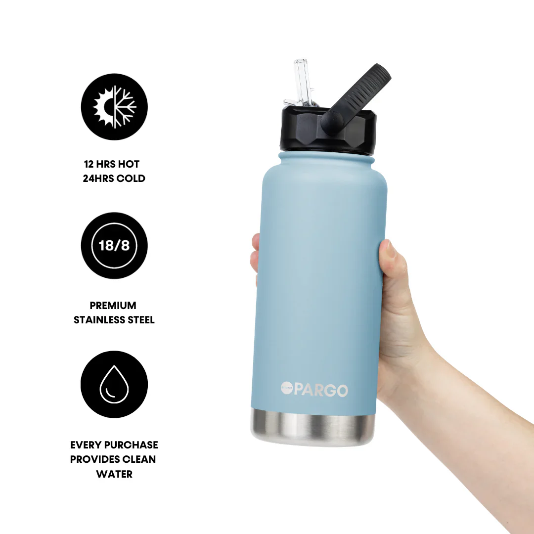 Project Pargo 950mL Insulated Bottle w/ Straw Lid - Bay Blue - Image 4