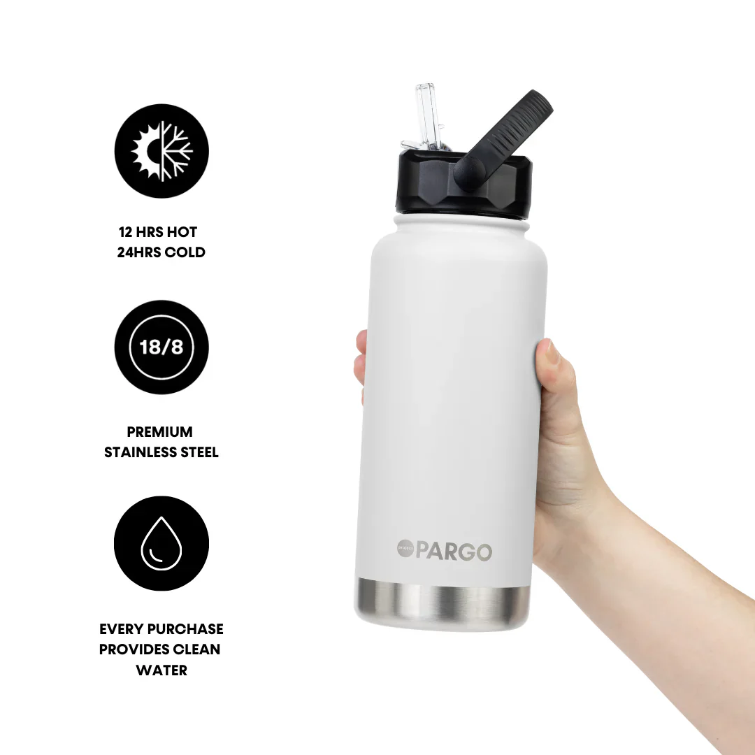 Project Pargo 950mL Insulated Bottle w/ Straw Lid - Bone White - Image 4