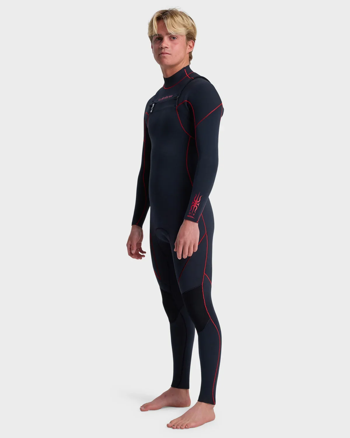 Quiksilver Mens 3/2mm Mercury Chest Zip Steamer Wetsuit - Salsa - Image 3