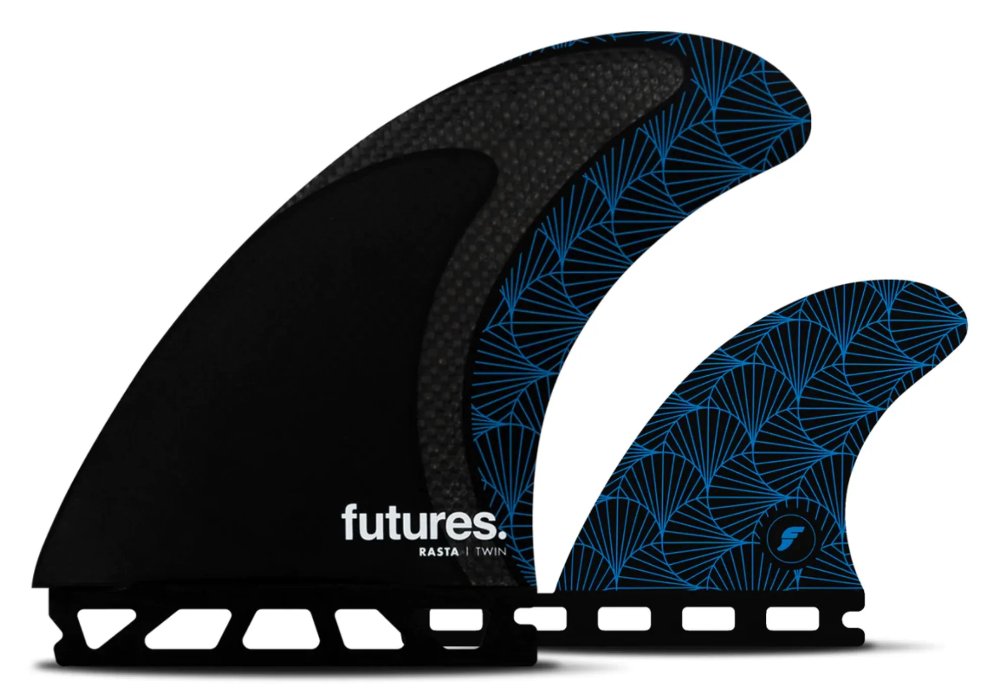 Futures Rasta Twin +1 Fin Set - Black/Blue