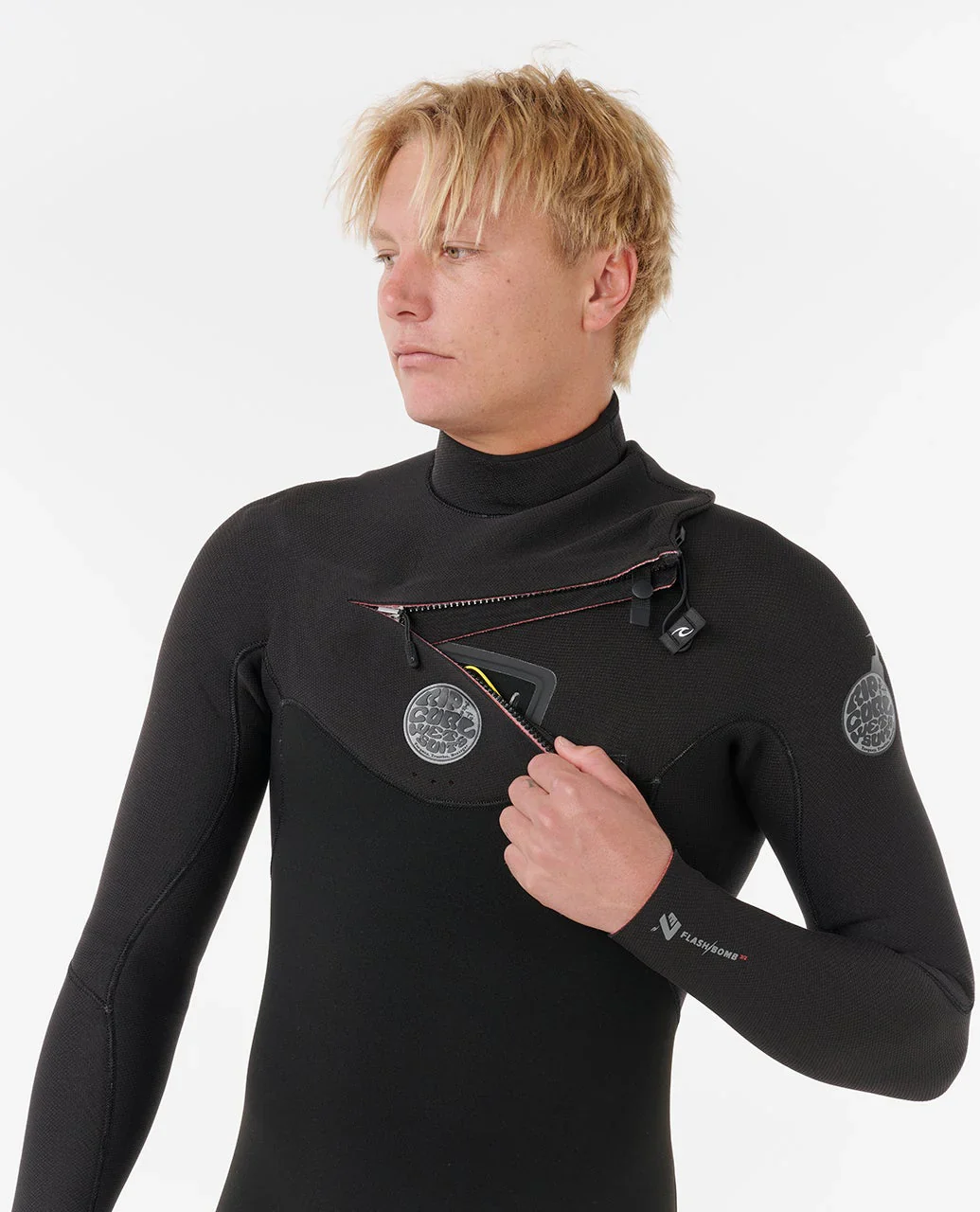 Rip Curl Men's Flashbomb 3/2 Chest Zip Fullsuit Wetsuit - Black - Image 4