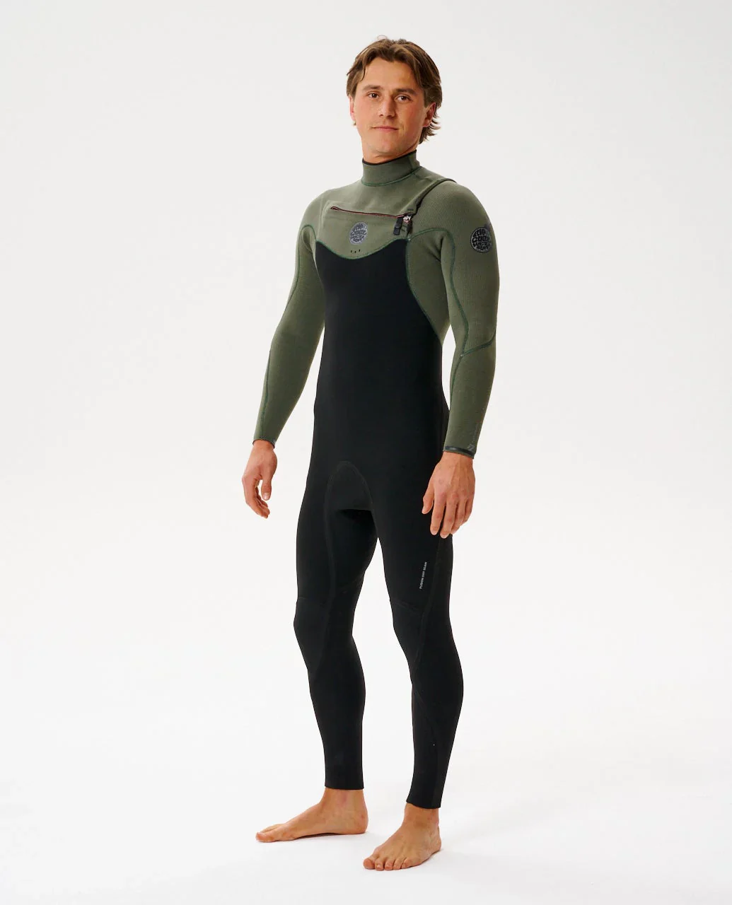 Rip Curl Men's Flashbomb 3/2 Chest Zip Fullsuit Wetsuit - Deep Cactus - Image 3