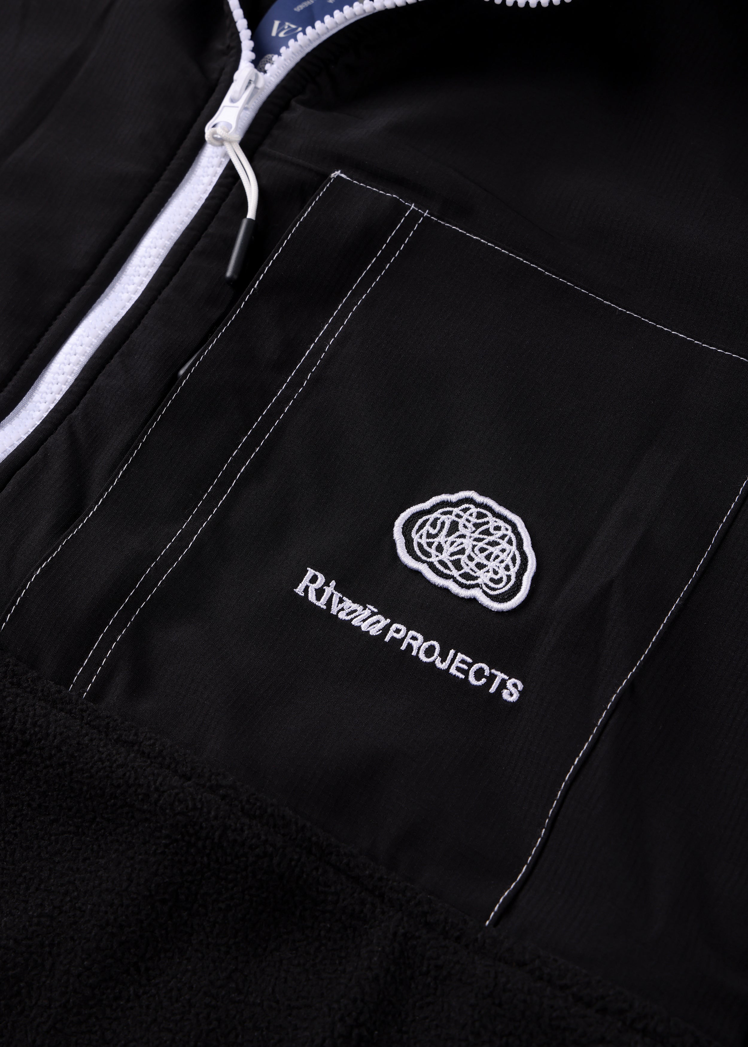 Rivvia Projects 1/2 Zip Polar Fleece - Black/Bone - Image 5