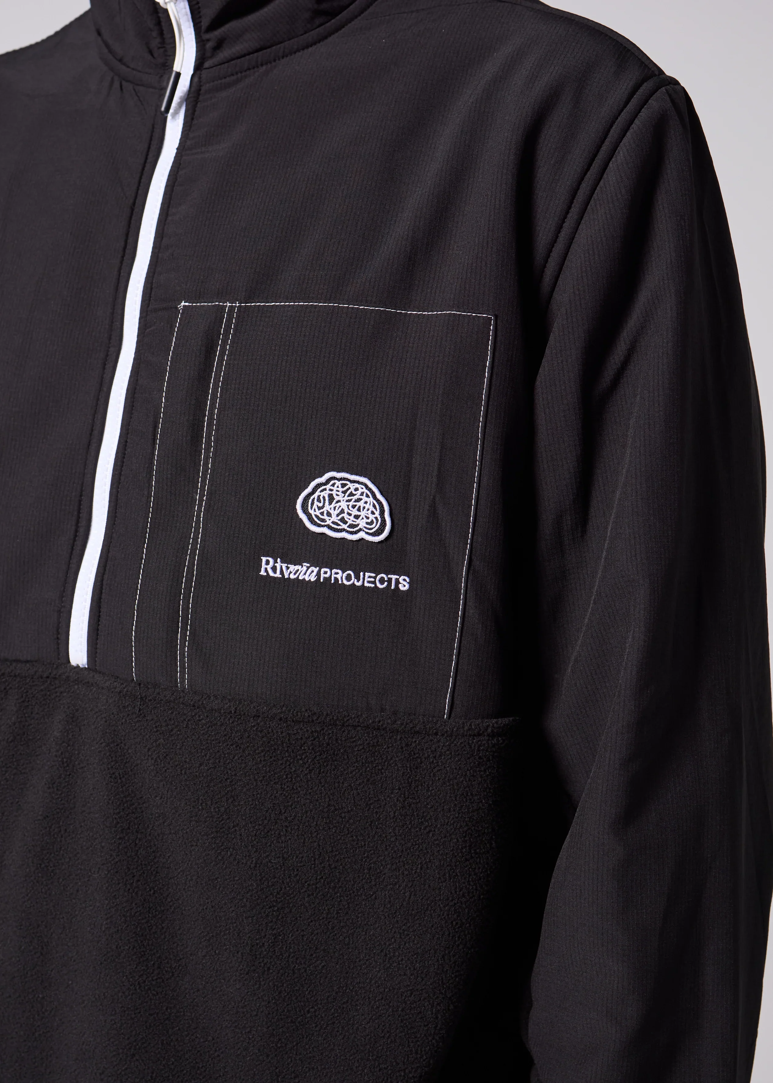 Rivvia Projects 1/2 Zip Polar Fleece - Black/Bone - Image 7