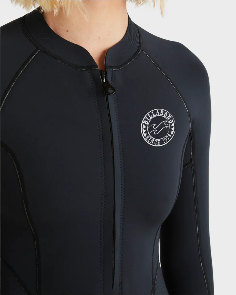 Women's Salty Dayz Natural Long Sleeve Springsuit Wetsuit - Black - Image 4