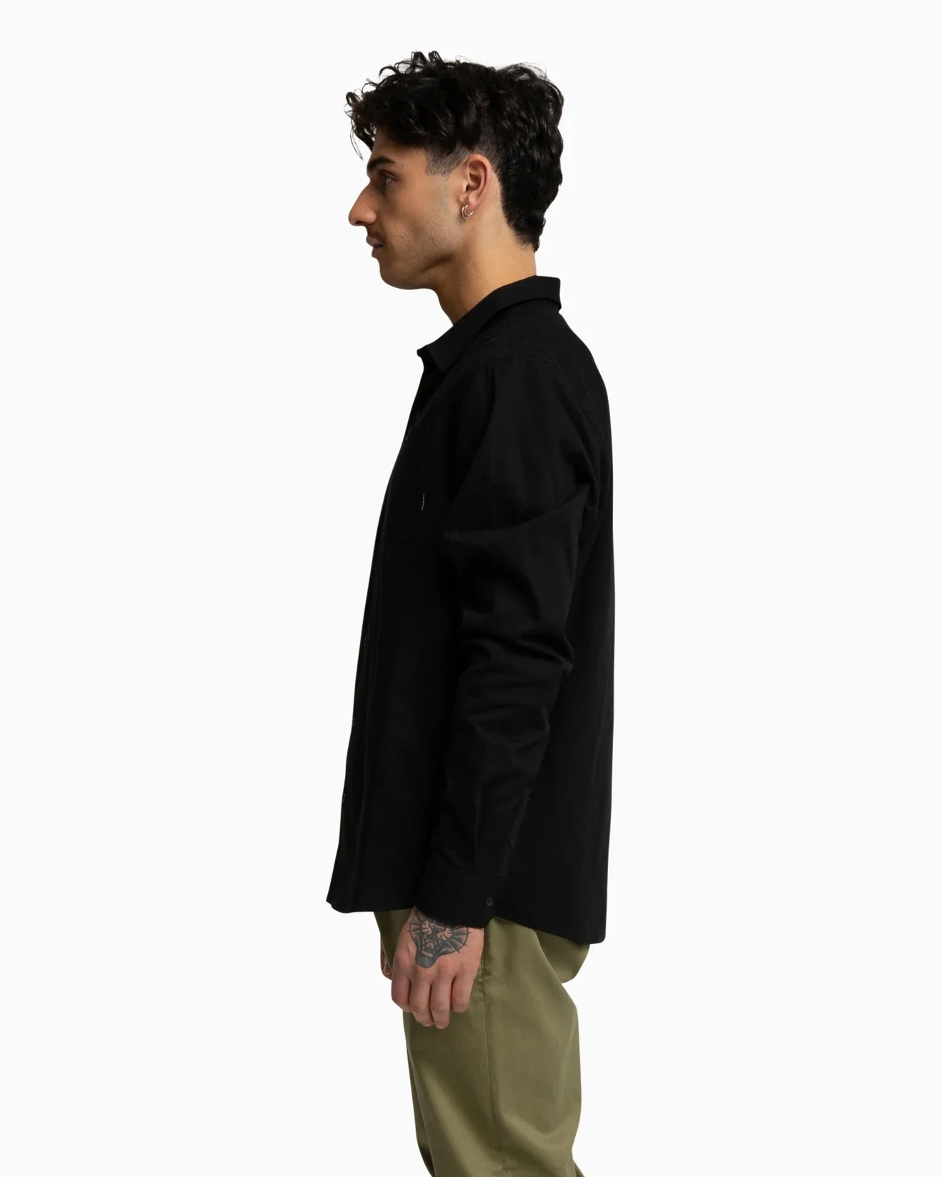 Staple Hurley Mens Long Sleeve Shirt - Black - Image 4
