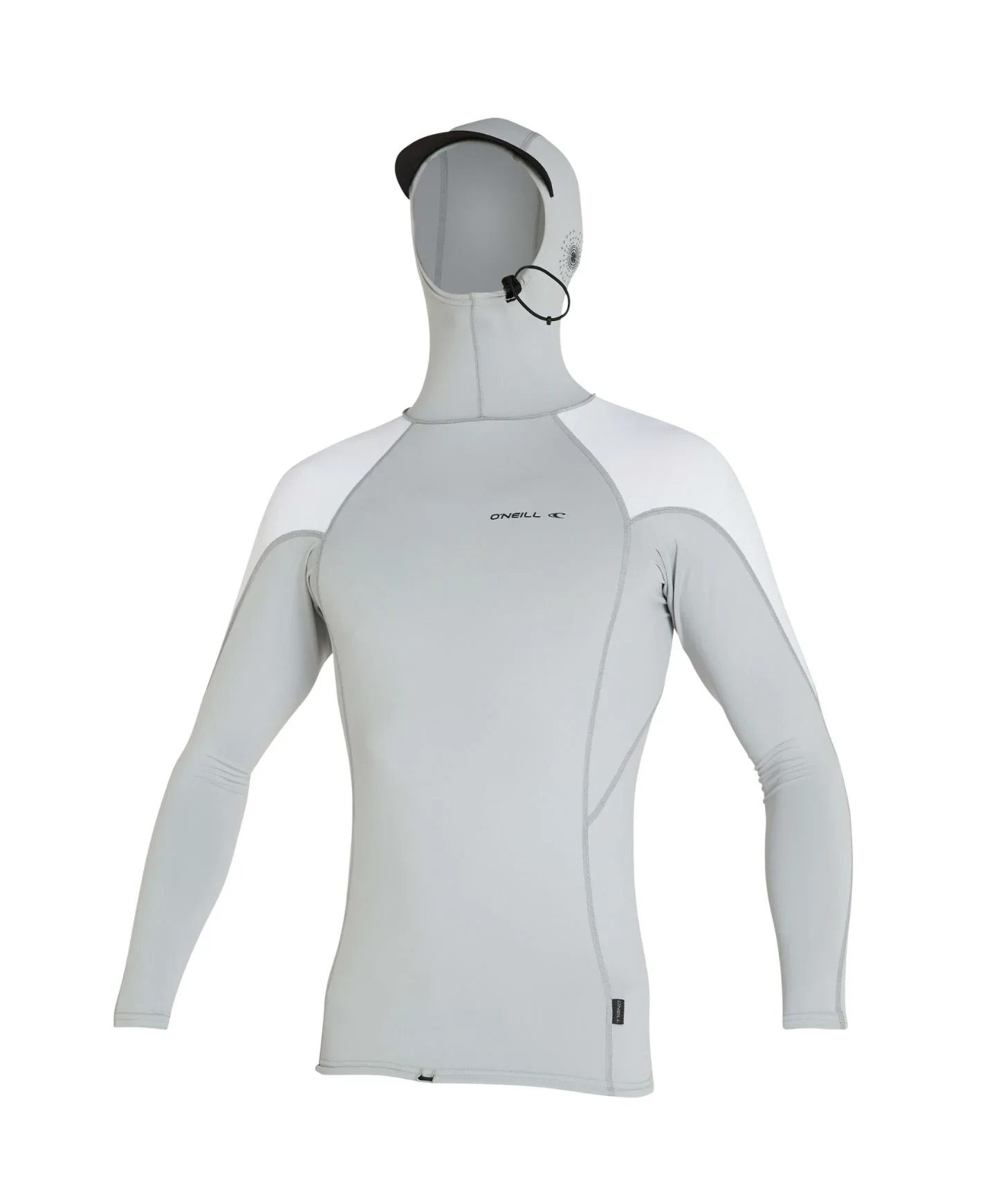 MEN'S TRVLR LS HOODED RASH VEST - COOL GREY/WHITE