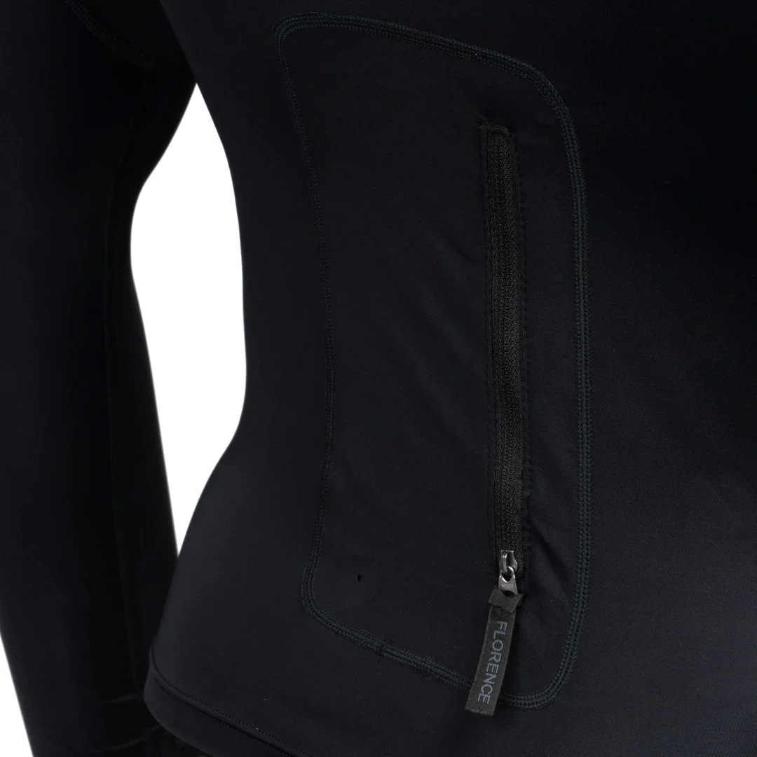 Long Sleeve Utility Pocket Hooded Rashguard - Black - Image 4