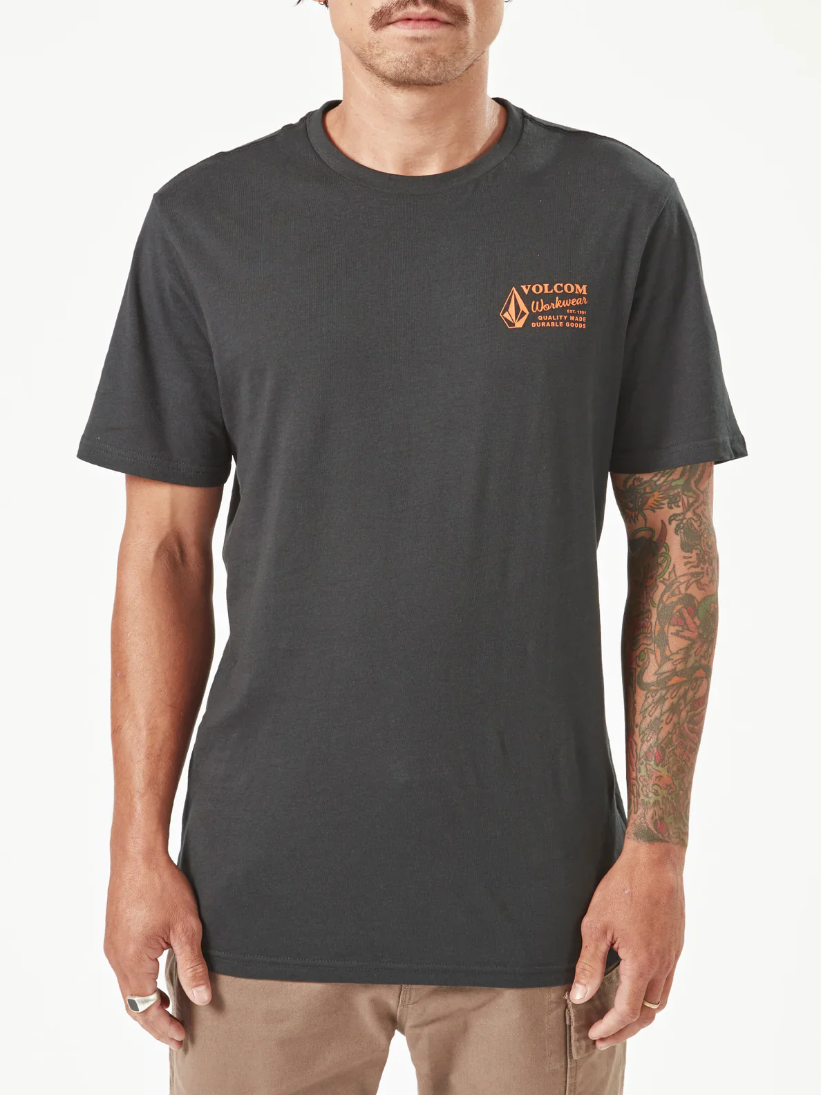 VOLCOM WORKWEAR SHORT SLEEVE TEE - BLACK - Image 3
