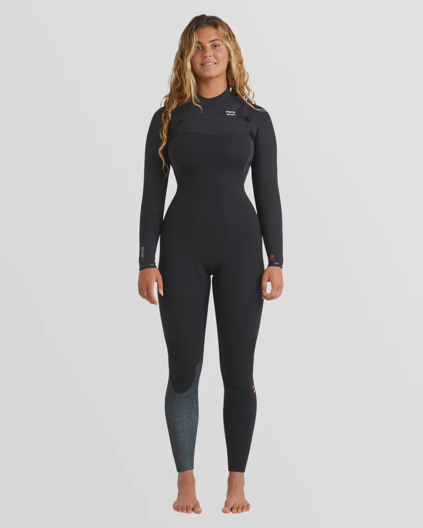 Women's 3/2mm Furnace Natural Steamer Wetsuit - Black Tiki
