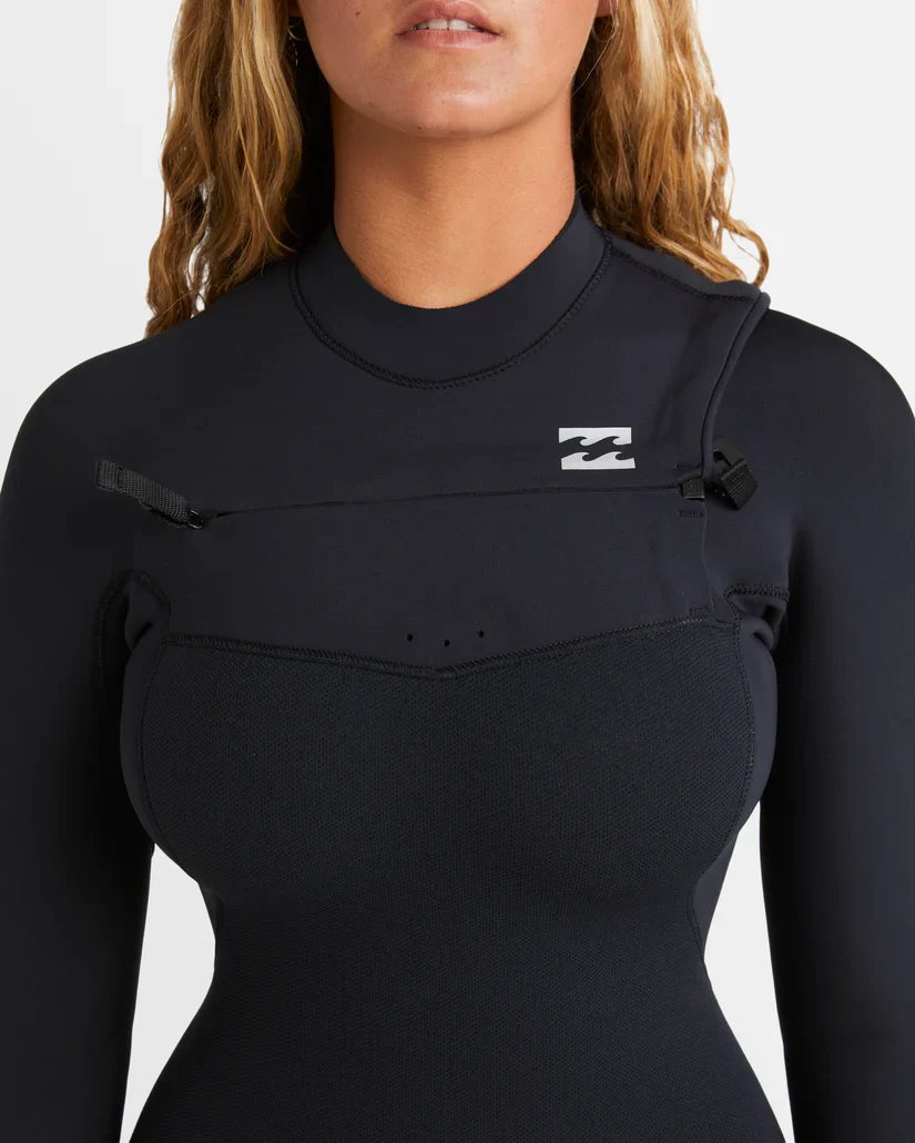 Women's 3/2mm Furnace Natural Steamer Wetsuit - Black Tiki - Image 5