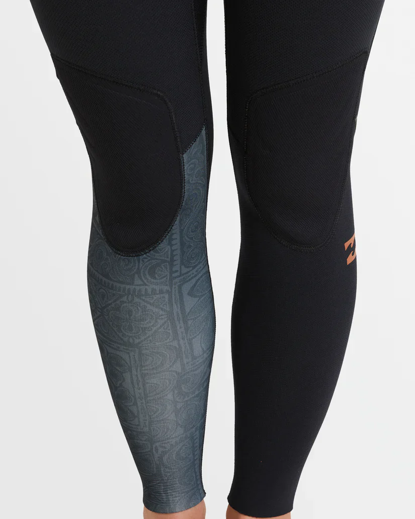 Women's 3/2mm Furnace Natural Steamer Wetsuit - Black Tiki - Image 7
