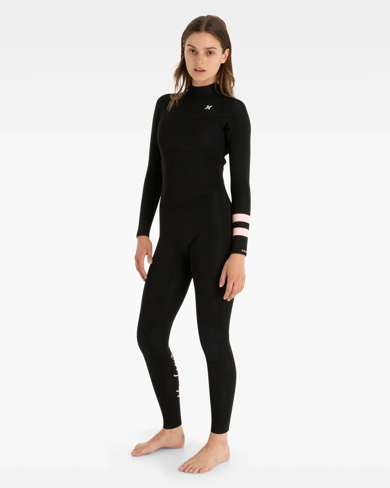 Women's Advant 3/2mm Back Zip Wetsuit Steamer - Black Pink - Image 4