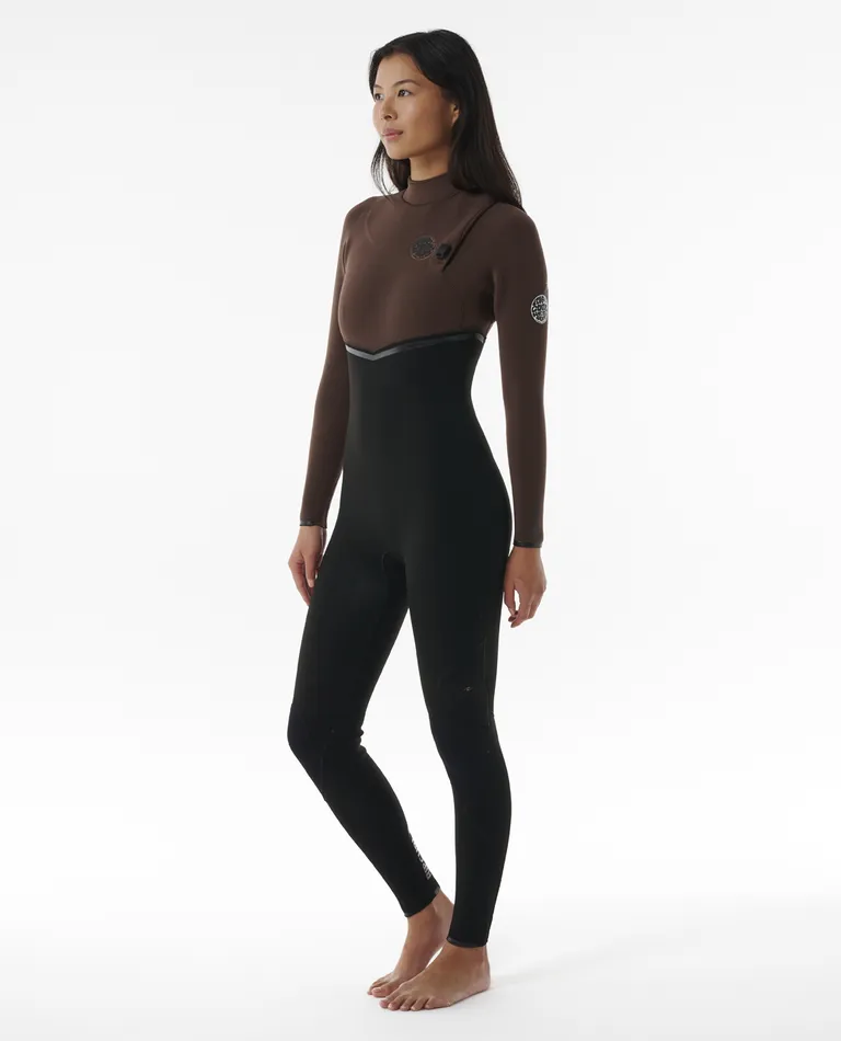 WOMEN'S E-BOMB 4/3MM ZIP FREE STEAMER - CHOCOLATE - Image 4