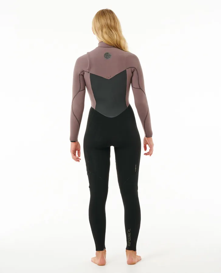 Womens Flashbomb 4/3 Chest Zip Wetsuit - Eggplant - Image 2